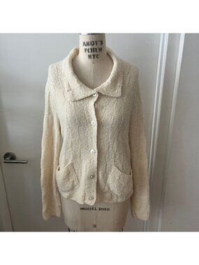 VTG MARION FOALE Hand Knit Box Square Cardigan